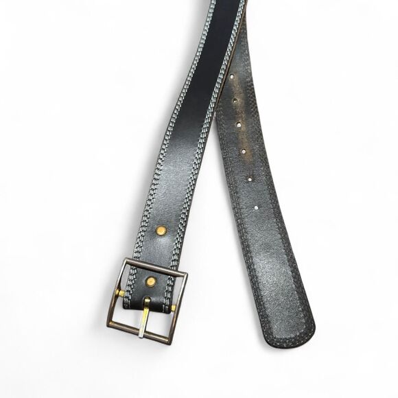 Wrangler Men’s Black Genuine Leather Belt Size 42 | 48” Length | 1.5” Width | Si - Picture 2 of 8